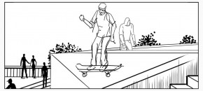 black & white line drawing story