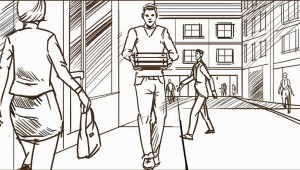 SHADED LINE DRAWING STORYBOARD