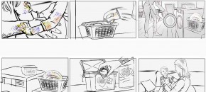 black & white line drawing story