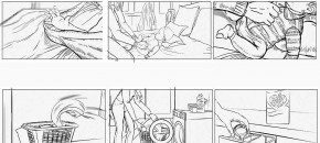 black & white line drawing story