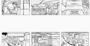 line drawing storyboard automotive